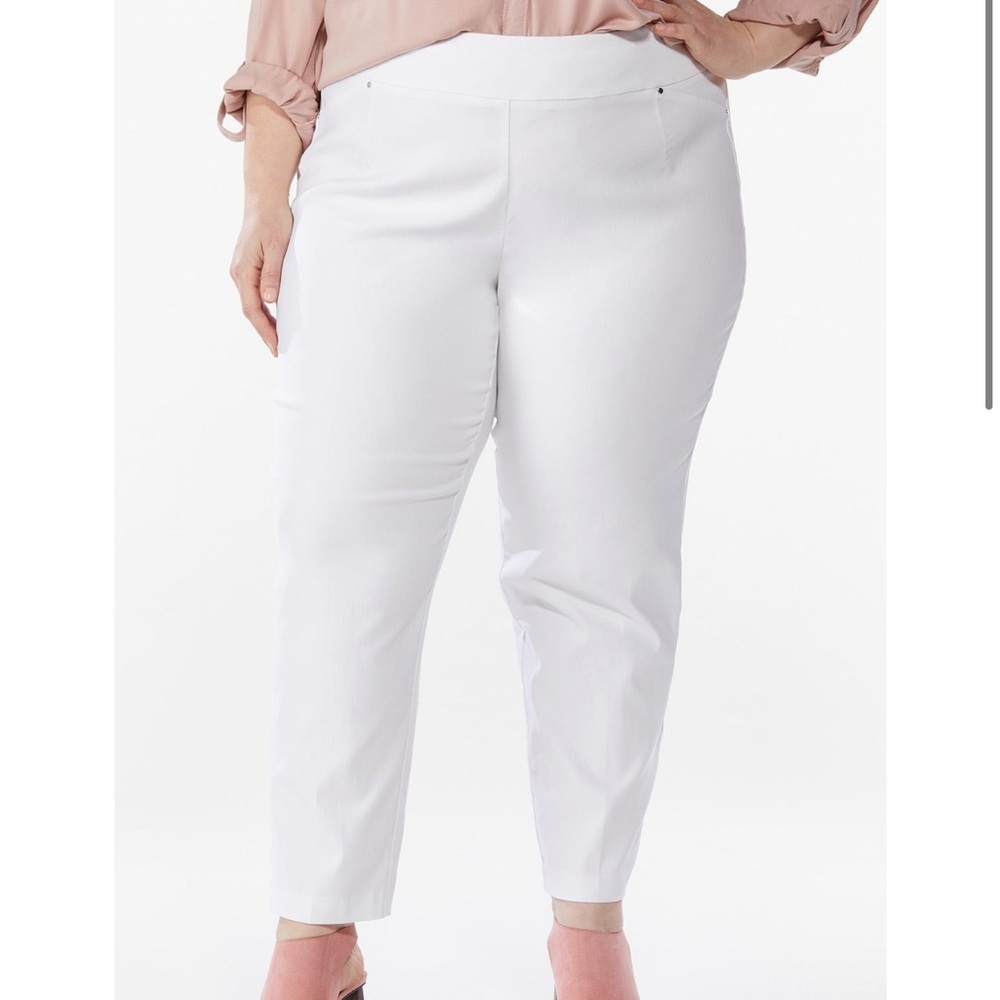 Plus Petite Solid Bengaline Ankle Pants